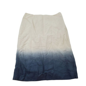 J Crew Ombre Pencil Skirt‎ 2 Linen Knee Length Whit